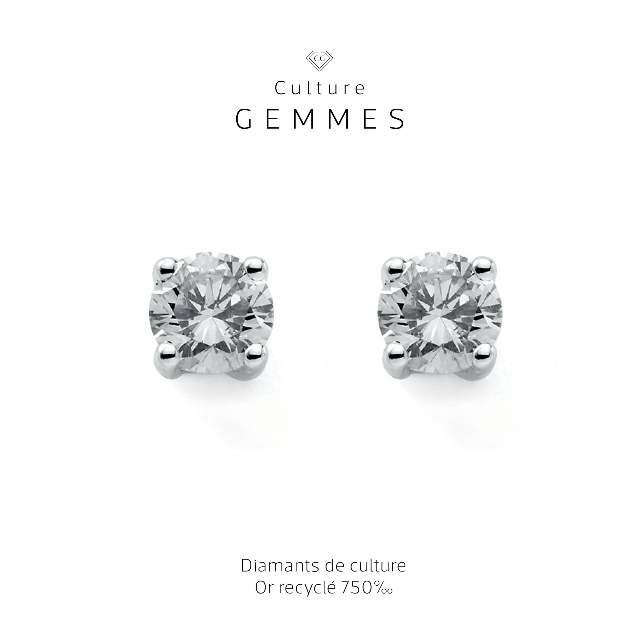 Boucles d'oreilles 4 griffes - 0,75 carat