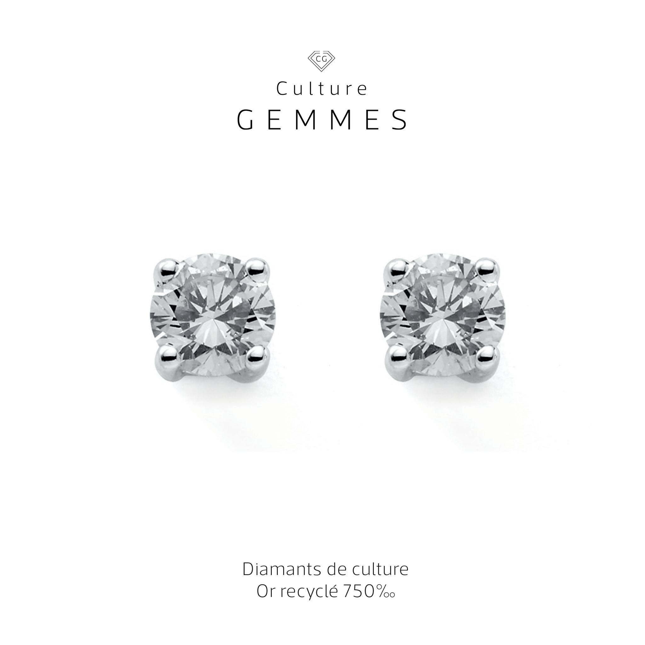 Boucles d'oreilles 4 griffes - 0,40 carat