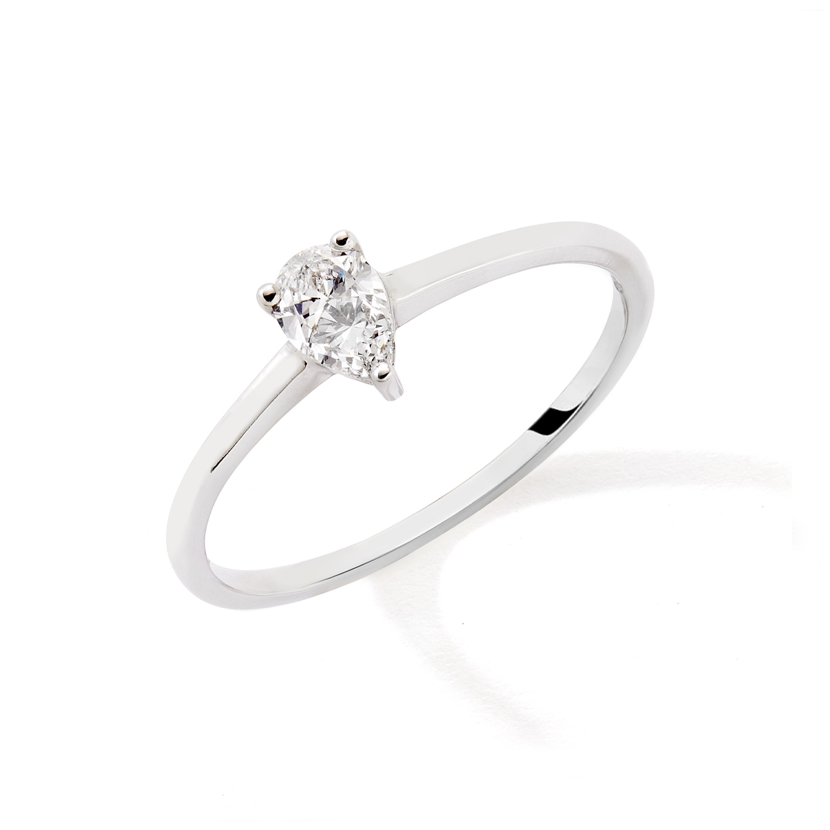 BAGUE OR BLANC GOUTTE 0,25CARAT