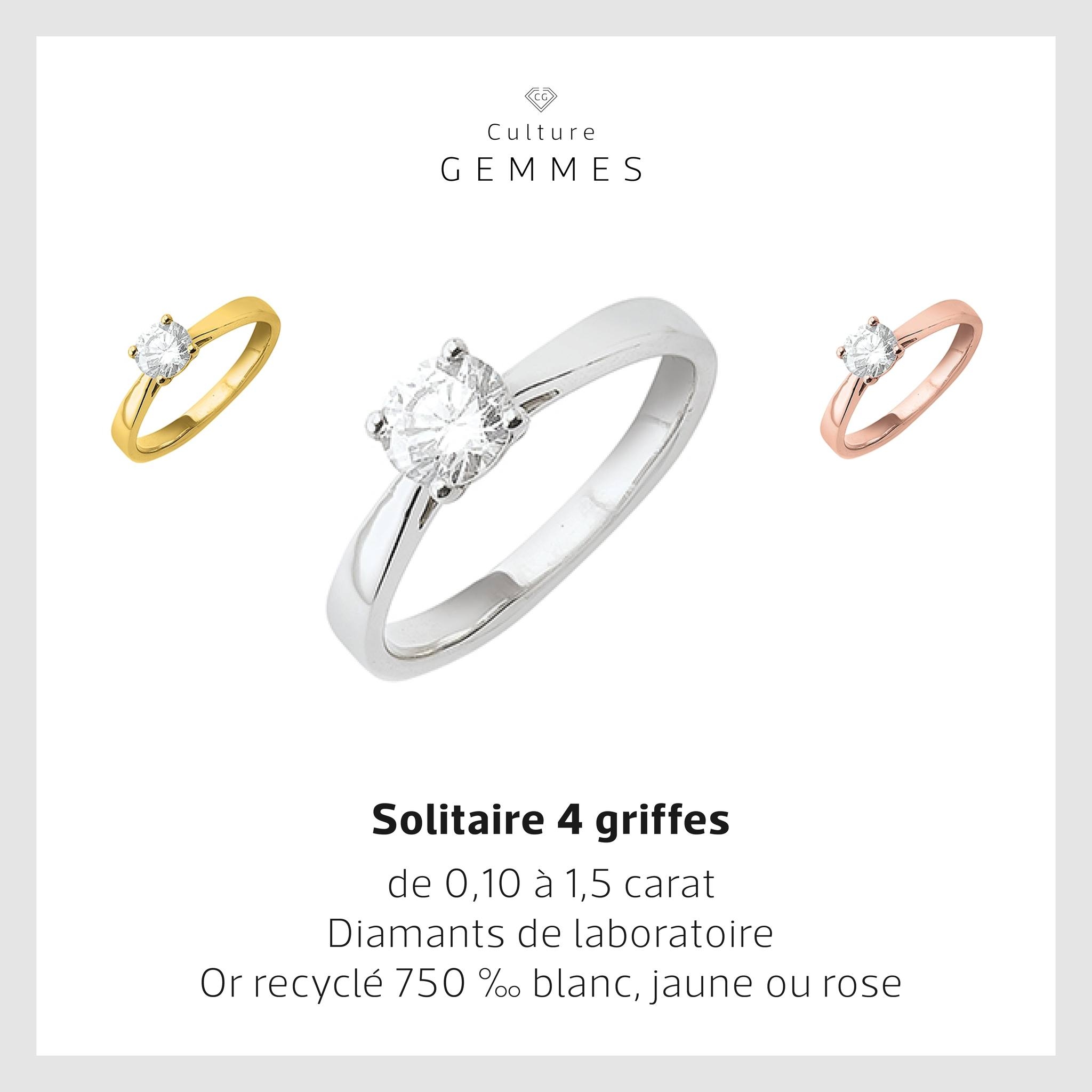 Solitaire 4 griffes - 1,50 carat